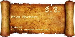 Brxa Norbert névjegykártya